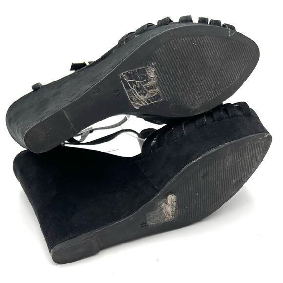 FASHION by MARIPAZ black vegan wedges size 10 - Picture 4 of 12